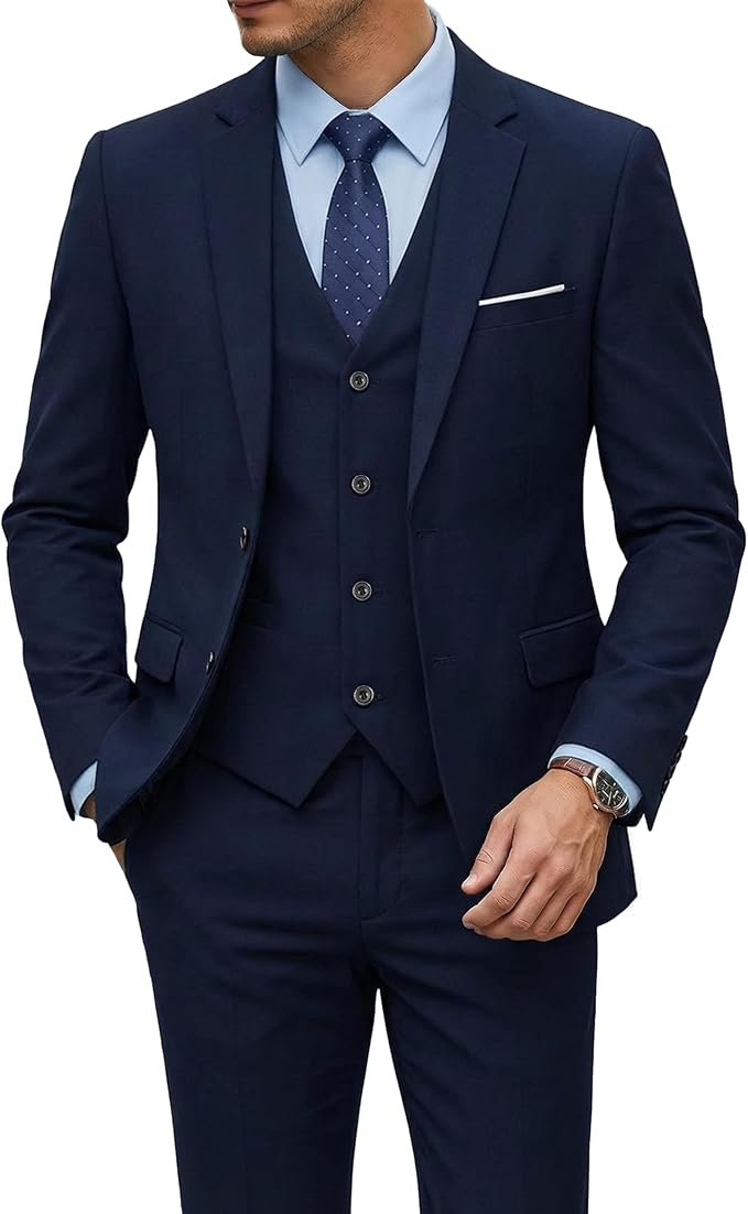 Men's 3 Piece Suit Set with Tie