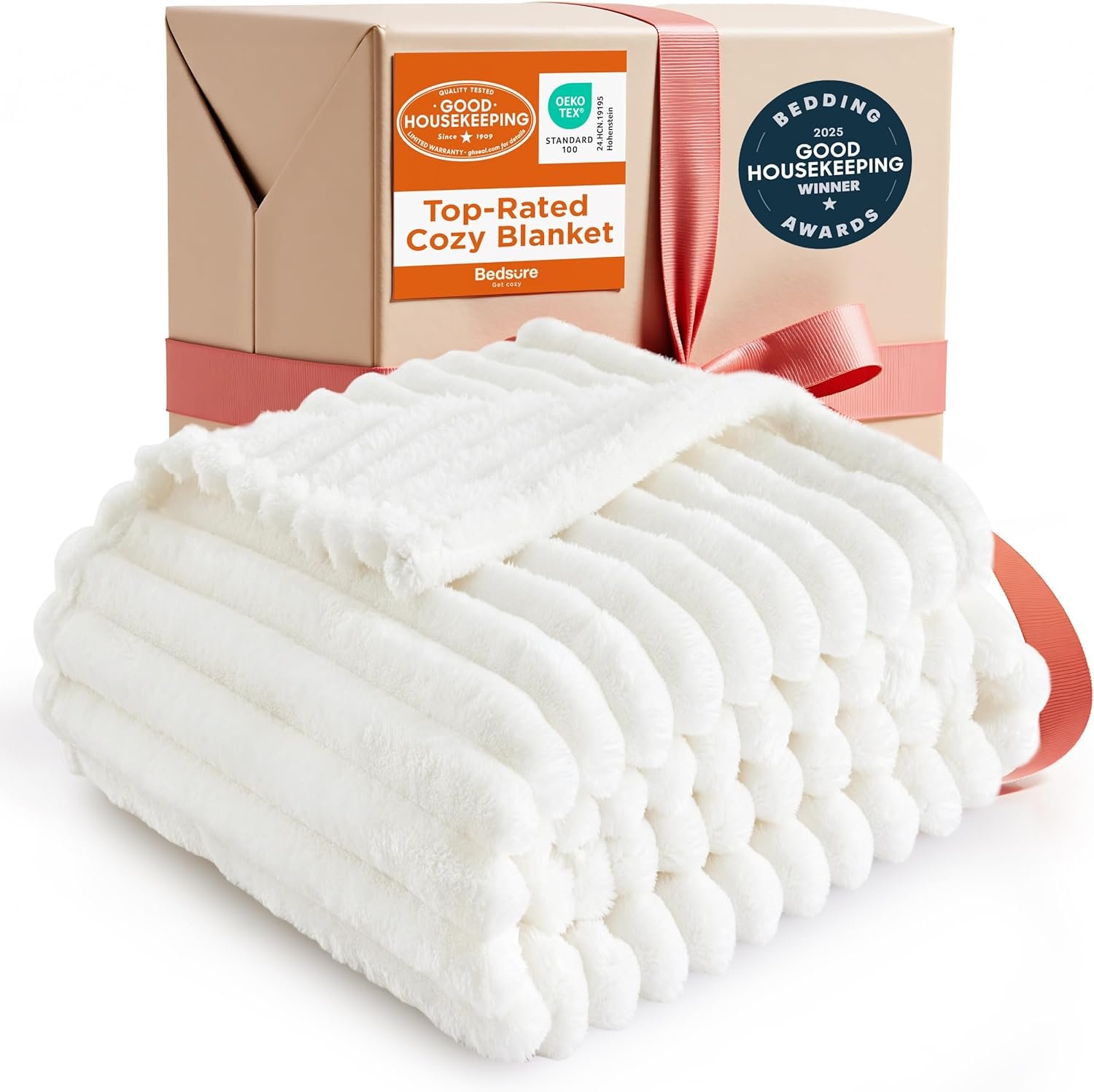 Bedsure GentleSoft White Throw Blanket