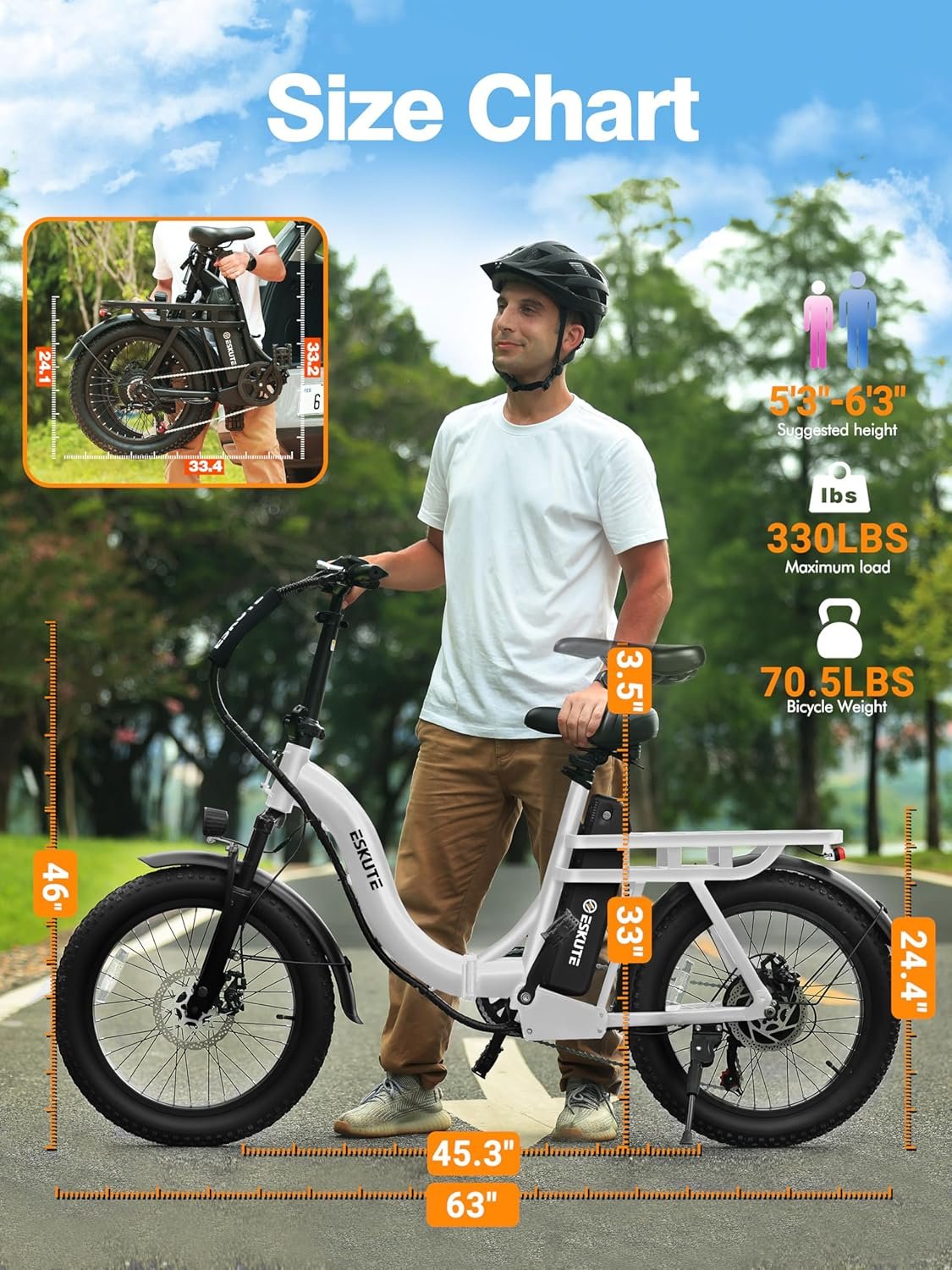ESKUTE Electric Bike for Adults